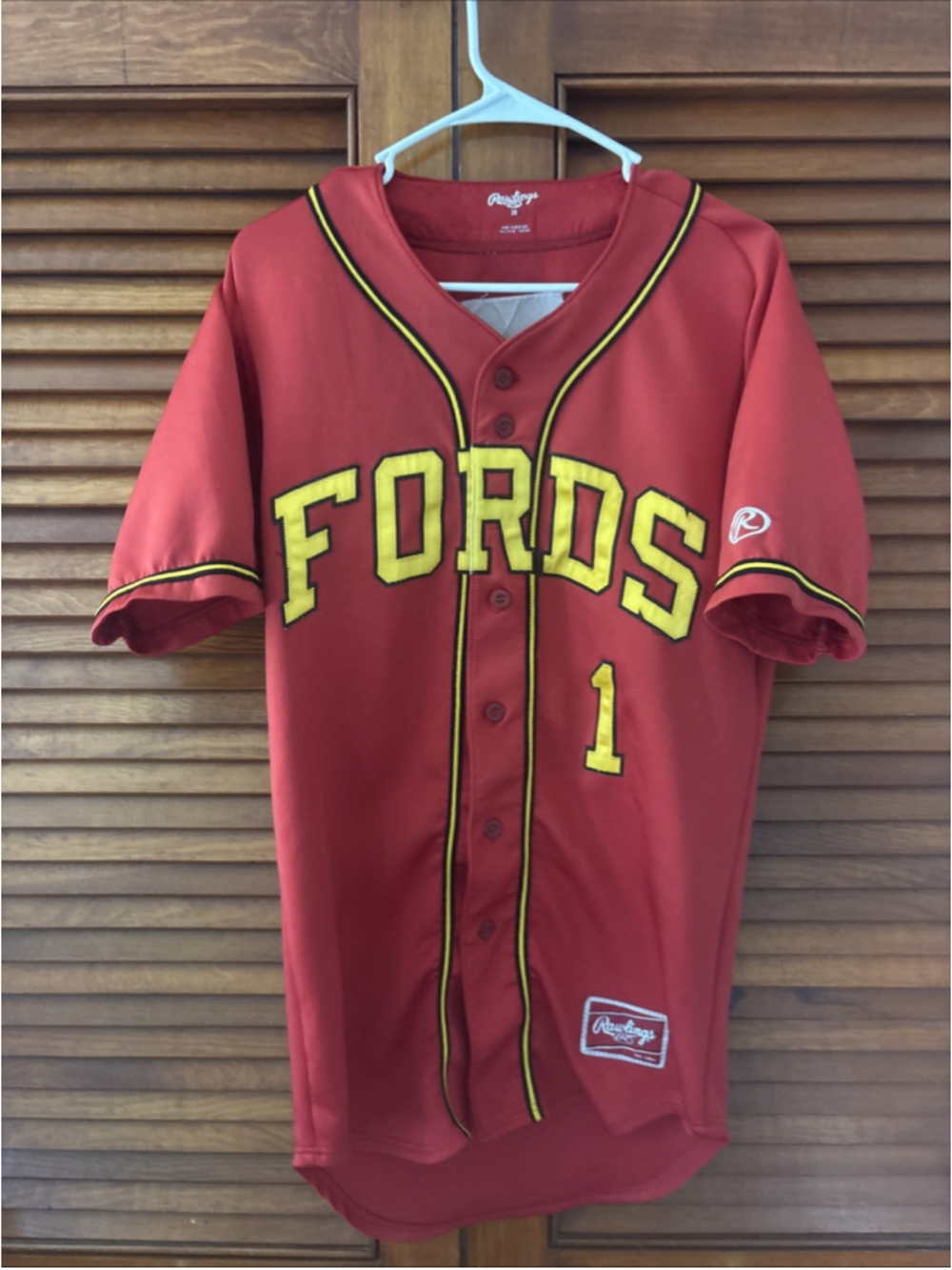 HAVERFORD FORDS #1 TEAM ISSUED RAWLINGS BASEBALL JERSEY SIZE 36